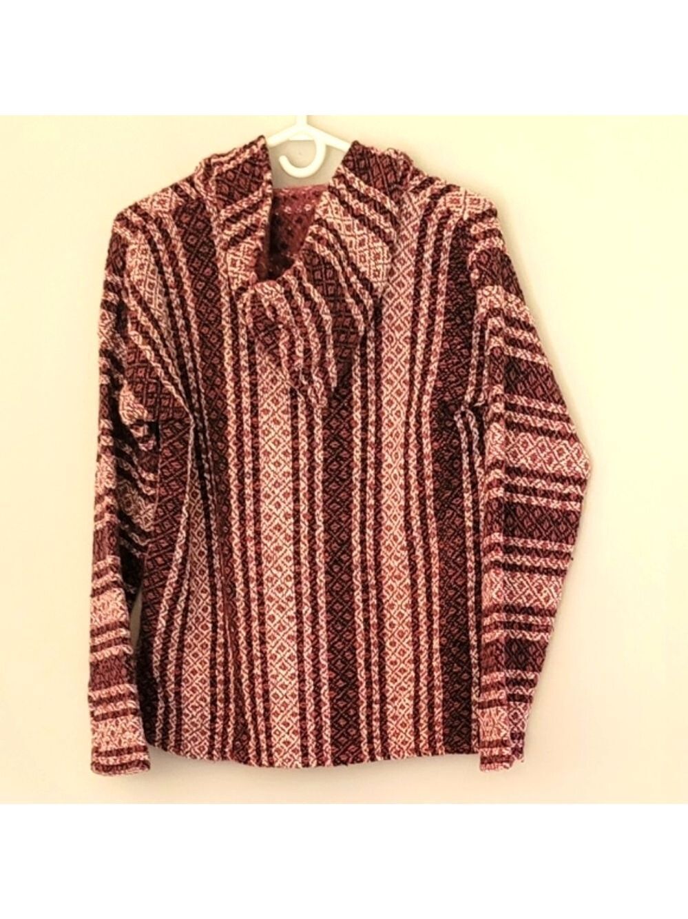 Outdoors Oland Women's Petite Baja Woven Handmade Hoodie Poncho Size S